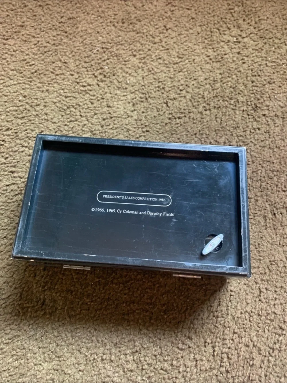 Vintage Avon Music Jewelry Box Black Lacquer President's Sales Competition 1983 - Picture 4 of 12